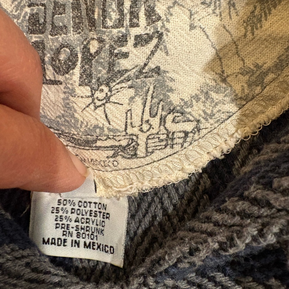 Striped Baja Hoodie in Blue and Grey. - Picture 4 of 8